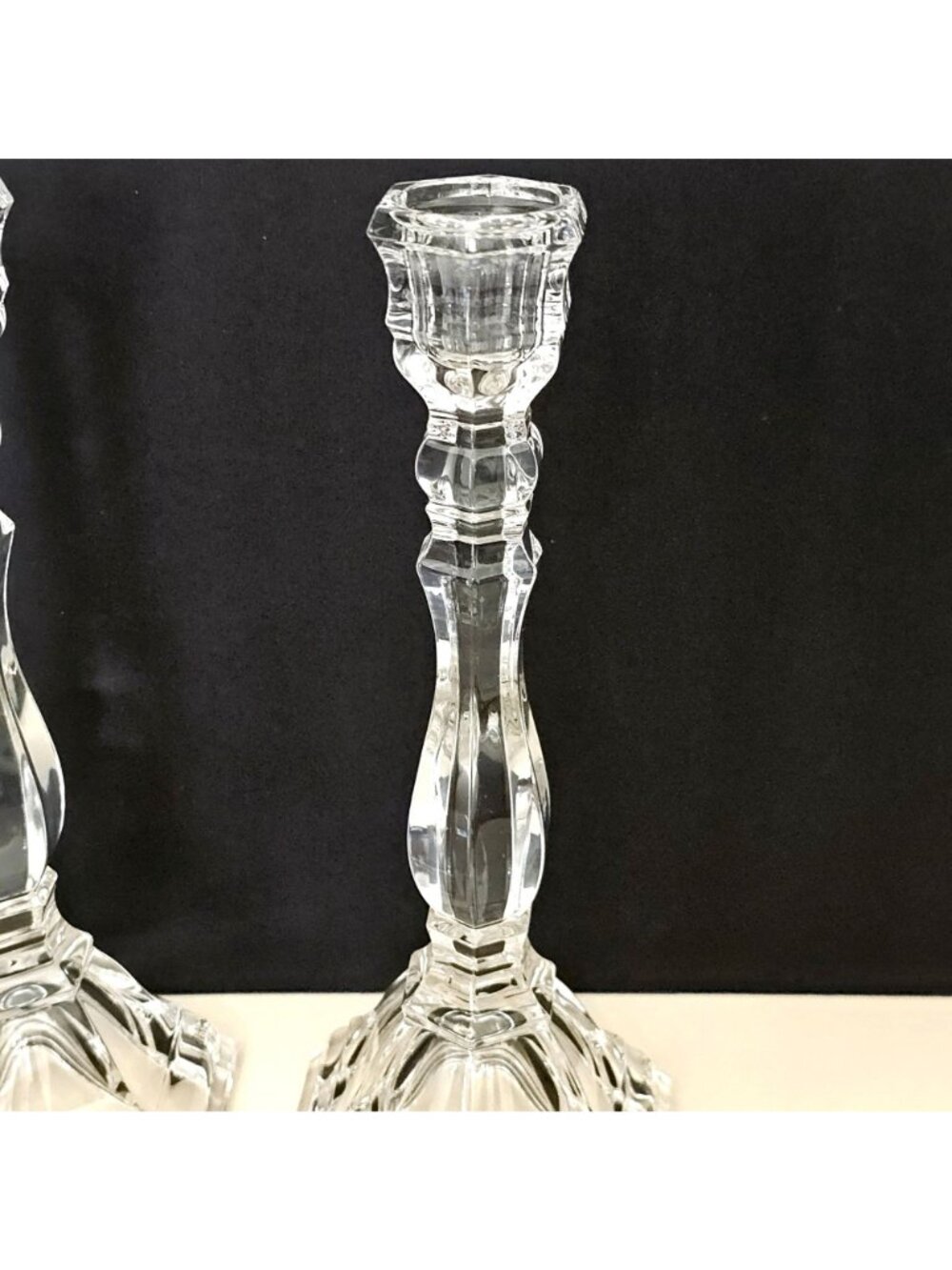 Tiffany & Co. Hampton Candlesticks 9" crystal clear sculpted taper candle holder - Picture 6 of 8